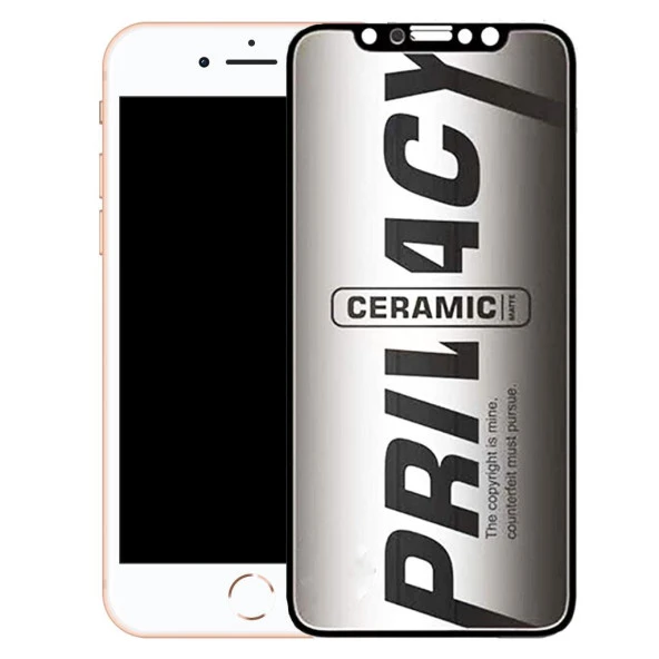 Apple iPhone 8 Hayalet Ekran Koruyucu Mat Seramik Kırılmaz Cam BEYAZ - 1