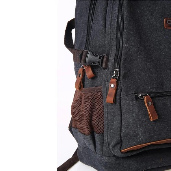 Ççs London 51573 Laptop Kanvas Sırt Çantası Siyah - 4