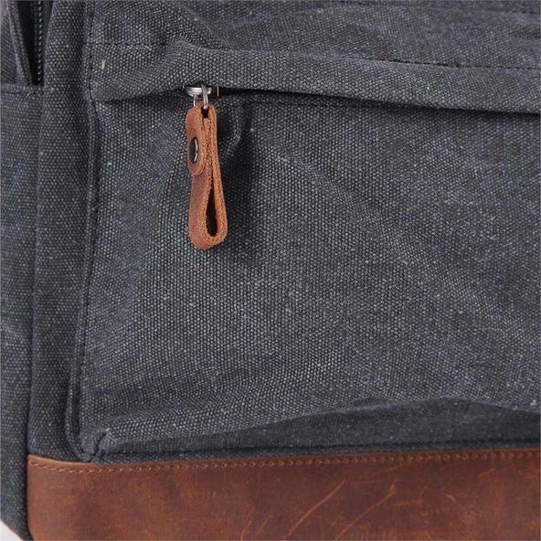 Ççs London 51568 Kanvas Usb Usb Çıkışlı Sırt Çantası Siyah - Resim 4