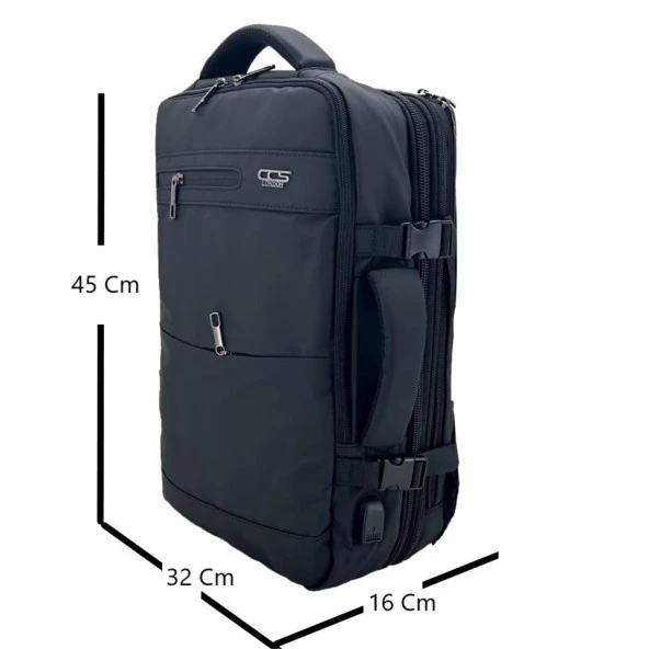Ççs 51479 Su Geçirmez Laptop ve Evrak Sırt Çantası Siyah - 2