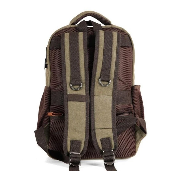 Ççs London 51567 Kanvas Sırt Çantası Haki - Resim 2