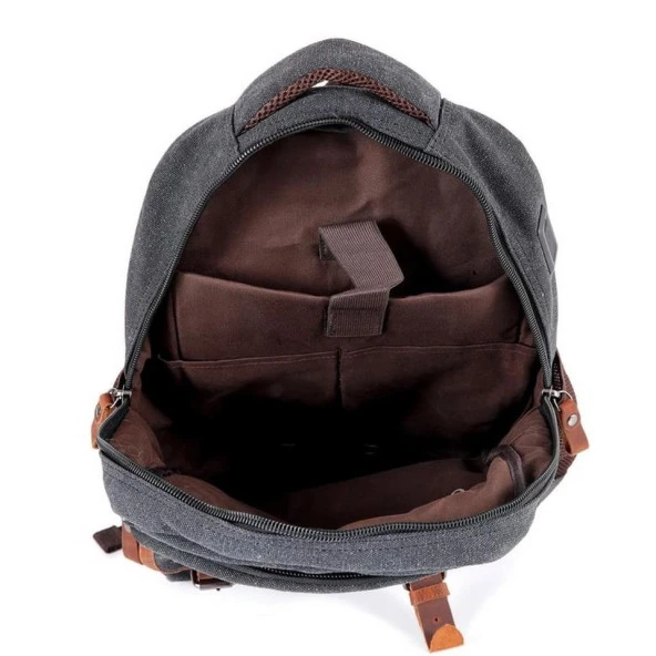 Ççs London 51567 Kanvas Sırt Çantası Siyah - Resim 3