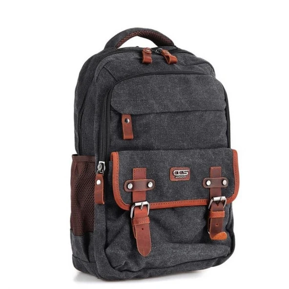 Ççs London 51567 Kanvas Sırt Çantası Siyah - Resim 4