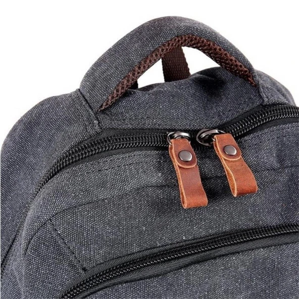 Ççs London 51567 Kanvas Sırt Çantası Siyah - Resim 5