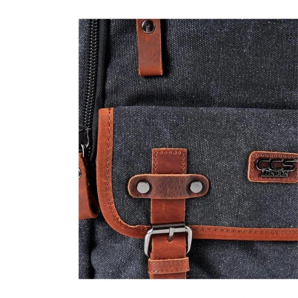 Ççs London 51567 Kanvas Sırt Çantası Siyah - Resim 6