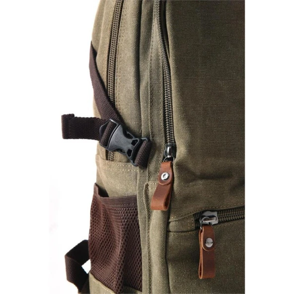 Ççs London 51573 Laptop Kanvas Sırt Çantası Haki - 4