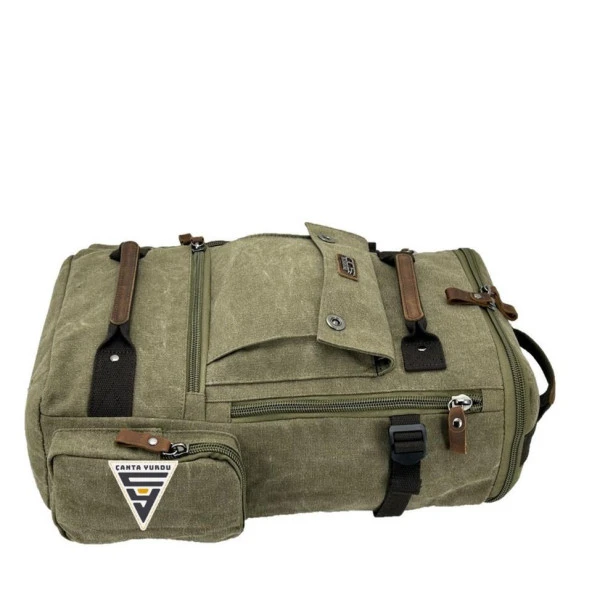 Ççs London 51564 XL Kanvas Sırt Çantası Haki - Resim 5