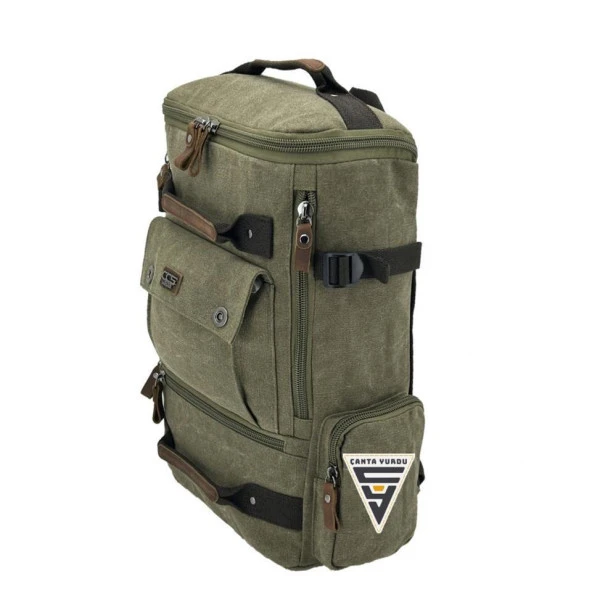Ççs London 51564 XL Kanvas Sırt Çantası Haki - Resim 6