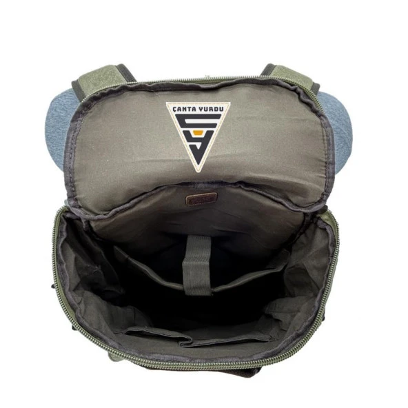 Ççs London 51564 XL Kanvas Sırt Çantası Haki - Resim 7