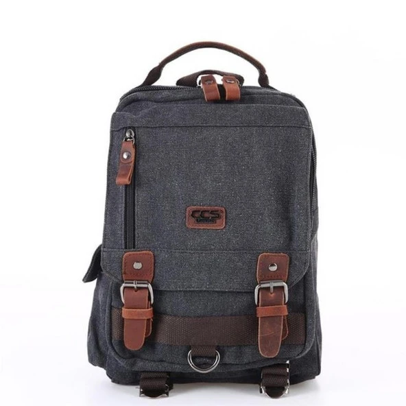 Ççs London 51563 Kanvas Çapraz Sırt ve Göğüs Çantası Siyah ürün görseli