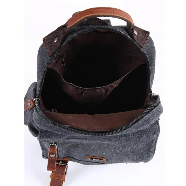 Ççs London 51563 Kanvas Çapraz Sırt ve Göğüs Çantası Siyah - Resim 2