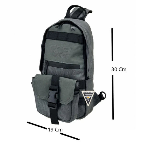 Ççs London 51606 Çapraz Sırt ve Göğüs Çantası Gri - Resim 2