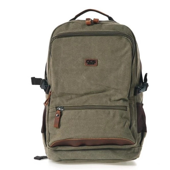 Ççs London 51573 Laptop Kanvas Sırt Çantası Haki - 1