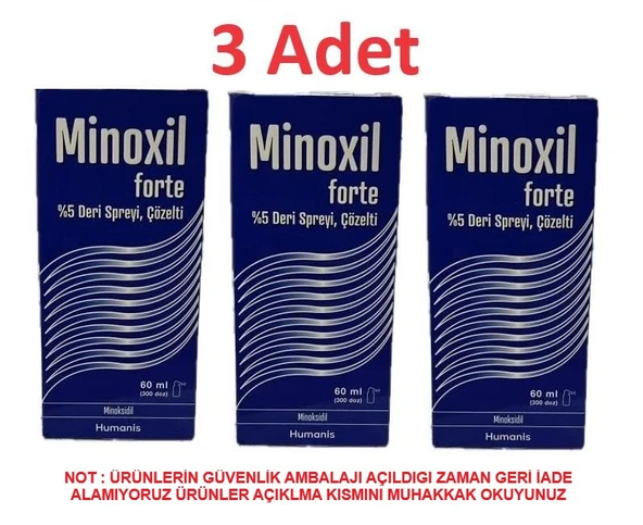 Minoxil Forte %5 60 ml Paket Deri Bakım Spreyi 3 Adet - Resim 2