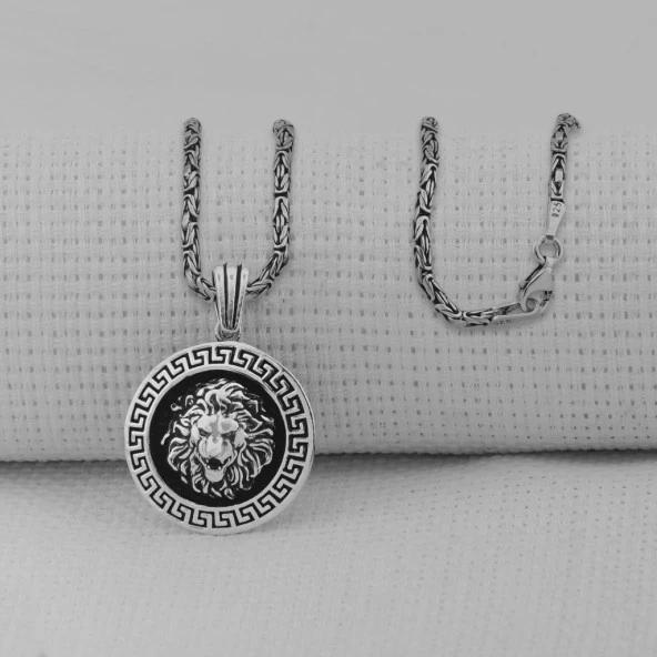 Aslan Asaleti Kolye 925 Ayar Erkek Gümüş Kolye ürün görseli 1