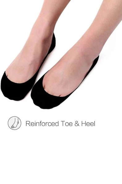 6lı Kadın Pamuklu İnce Mini Görünmez Suba Çorap - 7