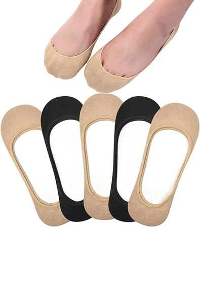6lı Kadın Pamuklu İnce Mini Görünmez Suba Çorap - 5