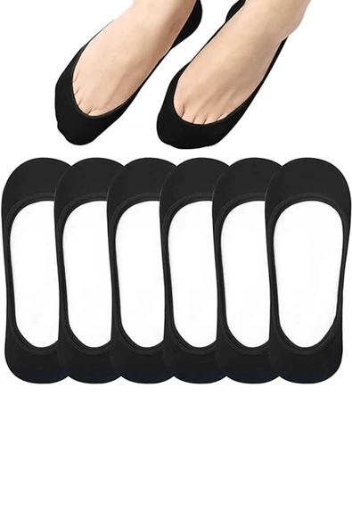 6lı Kadın Pamuklu İnce Mini Görünmez Suba Çorap - 9