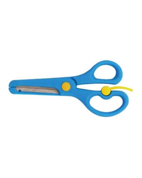 Neon Plastik Korumalı Küt Uçlu Yaylı Çocuk Okul Makası 5 li Set - 2