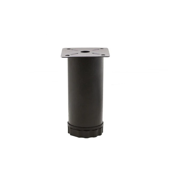 Metal 8 cm Özel Mat Siyah Boyalı Ayarlı Mobilya Koltuk Ayağı