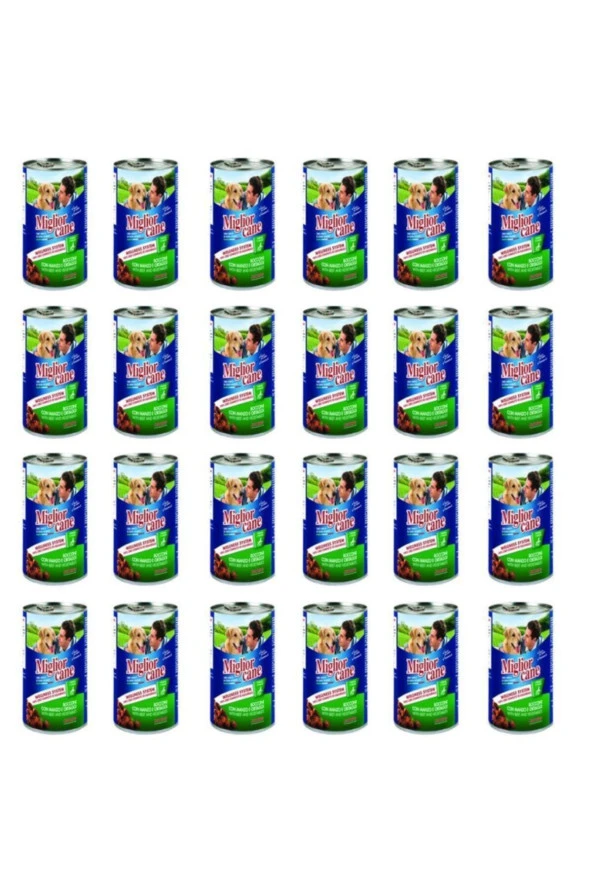 Miglior Cane Biftek Ve Sebzeli Konserve Köpek Maması 405 gr 24 Adet