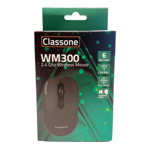 CLASSONE WM300 SERİSİ KABLOSUZ MOUSE SİYAH