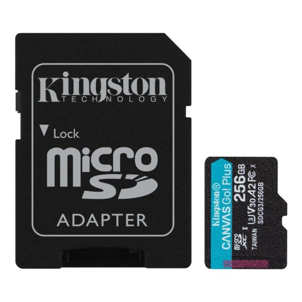 KINGSTON 256GB MICRO SD CanvasGo+ SDCG3/256GB (170MB/s - 90MB/s)