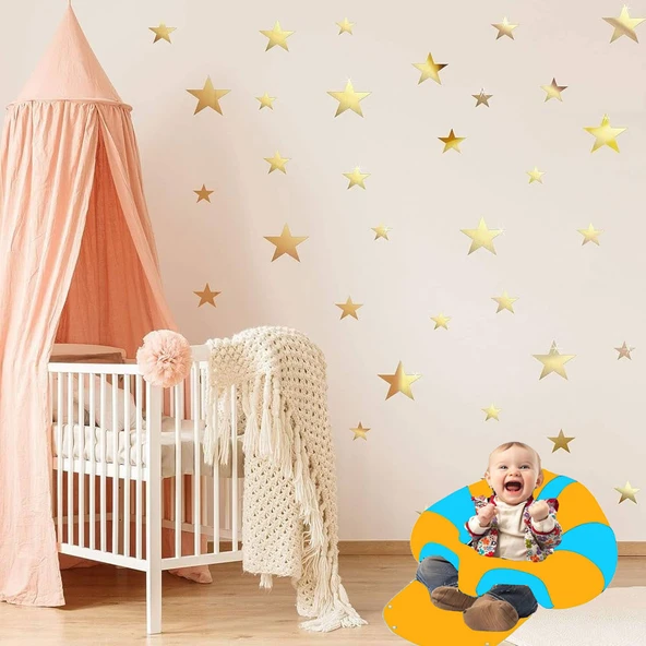 Bebek Destek Oturma Minderi - Sarı Mavi - 3