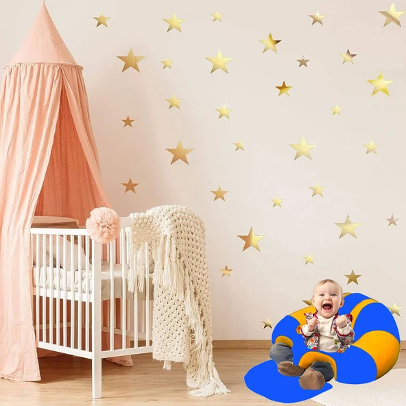 Bebek Destek Oturma Minderi - Mavi Sarı - 3