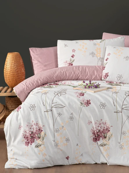 MyStory Home Lastikli Çarşaflı Çift Kişilik Nevresim Takımı Viola 200x220 cm - 4