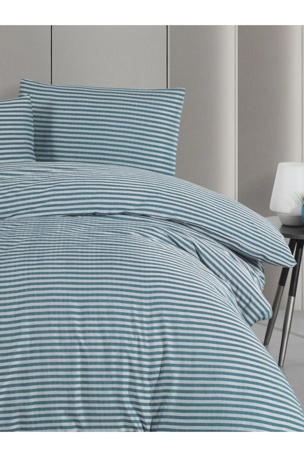 MyStory Home Lastikli Çarşaflı Çift Kişilik Nevresim Takımı Saten Yeşil - 2