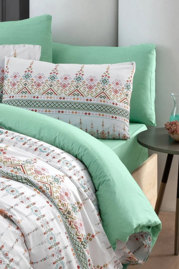 MyStory Home Lastikli Çarşaflı Çift Kişilik Nevresim Takımı Estilla - 3