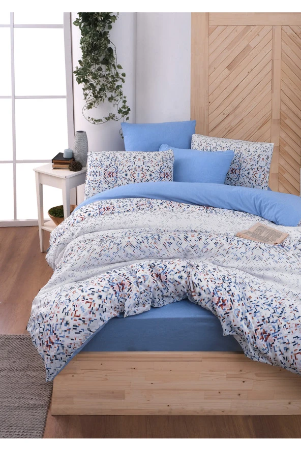 MyStory Home Lastikli Çarşaflı Tek Kişilik Nevresim Takımı Bluem - 2