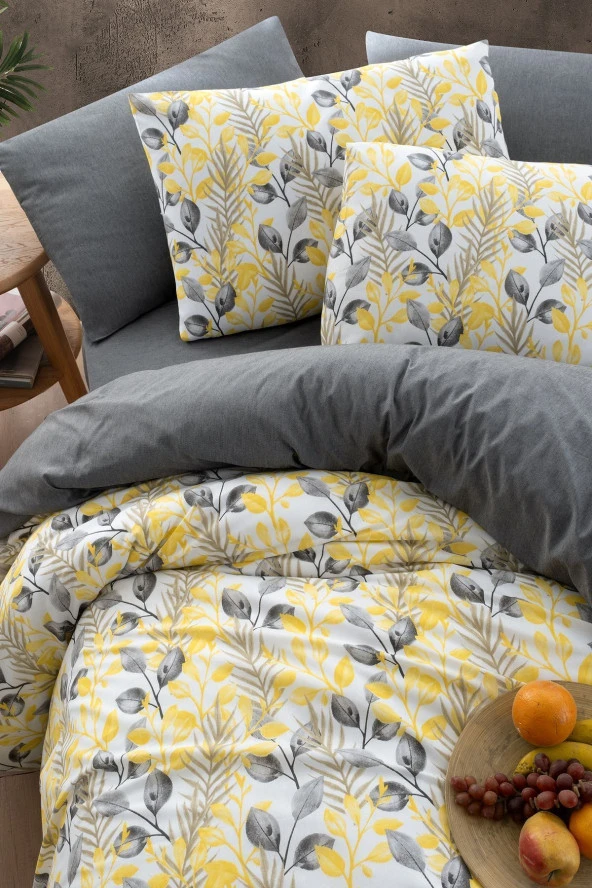 MyStory Home Lastikli Çarşaflı Tek Kişilik Nevresim Takımı LEMON - Resim 3