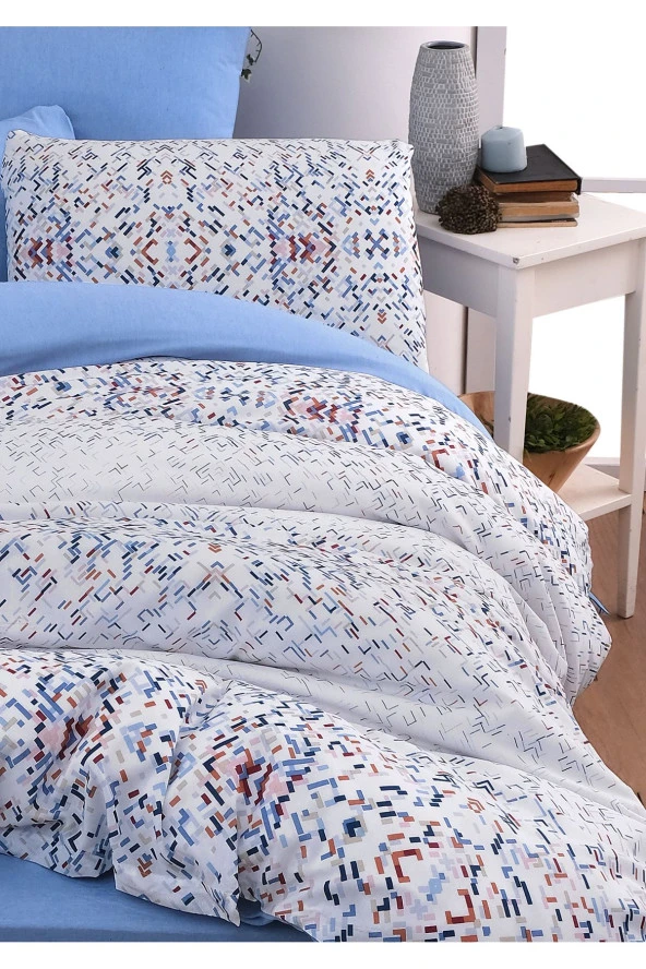 MyStory Home Lastikli Çarşaflı Tek Kişilik Nevresim Takımı Bluem - 3