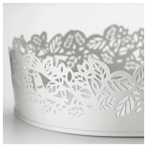 IKEA Samverka Metal Beyaz Mum Tabağı Dekoratif 35x15 cm - 3