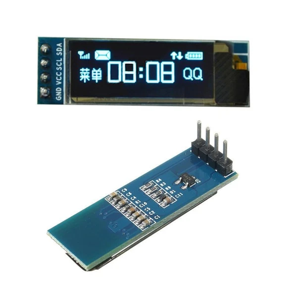 128x32 Oled Lcd Ekran 0.91 Inch SSD1306 (Arduino Uyumlu) - Mavi - 1