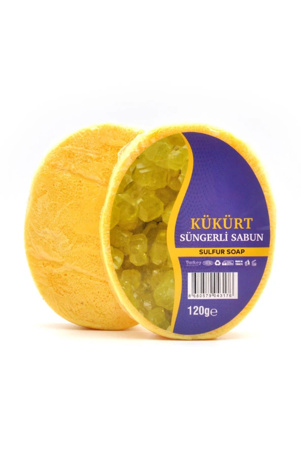 Kükürt Özlü Süngerli Sabun Banyo Duş Sabunu 120 G - Resim 2