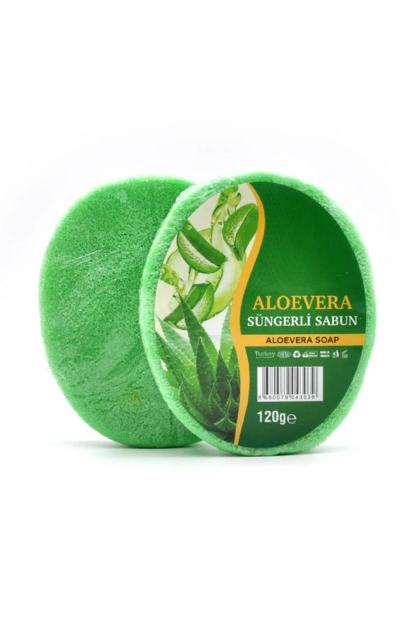 Aloevera Özlü Süngerli Sabun Banyo Duş Sabunu 120 G - Resim 2