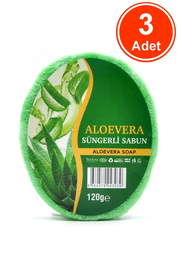 Aloevera Özlü Süngerli Sabun Banyo Duş Sabunu 120 G x 3 Adet ürün görseli