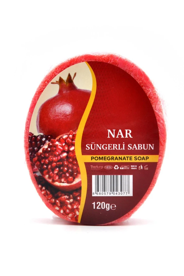 Nar Özlü Süngerli Sabun Banyo Duş Sabunu 120 G x 3 Adet - Resim 2
