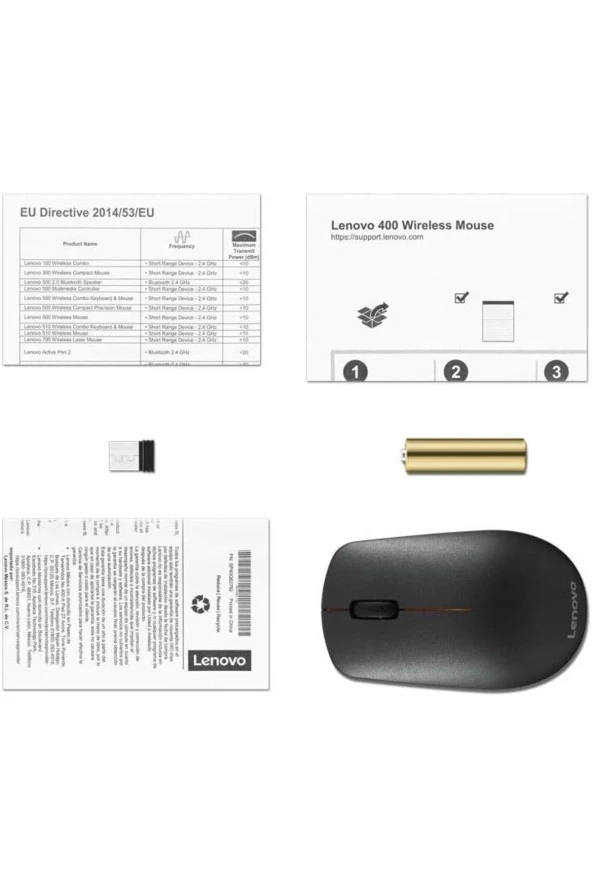 LENOVO 400 Wireless Kablosuz Mouse Siyah GY50R91293