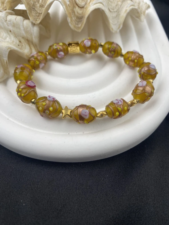 Tasarım Kadın Doğal Akik Taş Bileklik ürün görseli 1