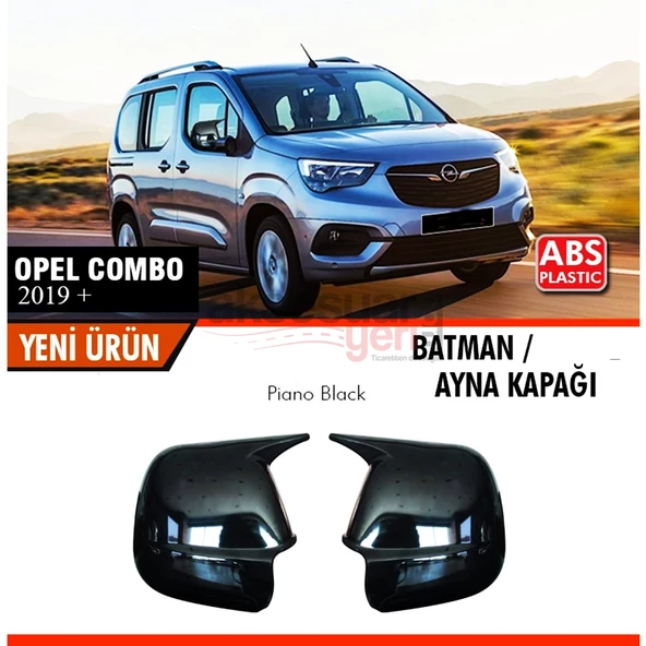 Opel Combo 2019+ Uyumlu Yarasa Batman Ayna Kapağı Piano Black