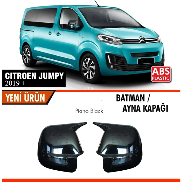 Cıtroen jumpy 2019+ Uyumlu Yarasa Batman Ayna Kapağı Piano Black