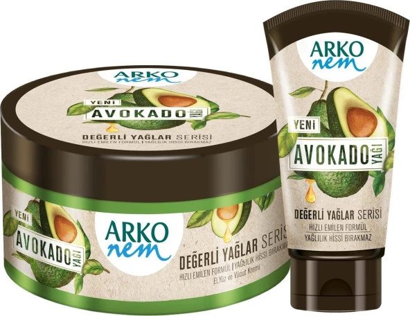 Arko Nem Değerli Yağlar Avokado Yağlı Nemlendirici Krem 250 ml & 60 ml