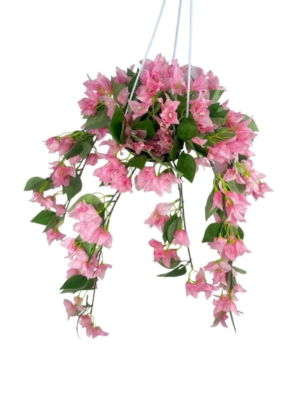 Nettenevime Yapay Çiçek Begonvil Toz Pembe Sarkaç Askılı Saksıda Balkon Çiçeği Çiçek Sepeti - 2