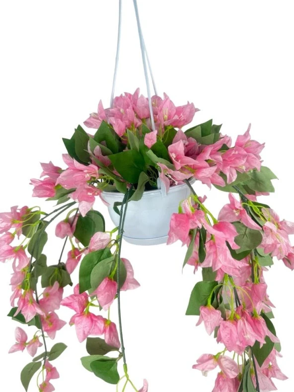 Nettenevime Yapay Çiçek Begonvil Toz Pembe Sarkaç Askılı Saksıda Balkon Çiçeği Çiçek Sepeti - 3