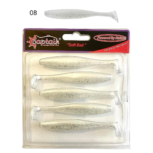 Captain Shad Tail Soft 10cm 4.7gr Levrek Silikonu 5li Paket Suni Silikon Yem - 4
