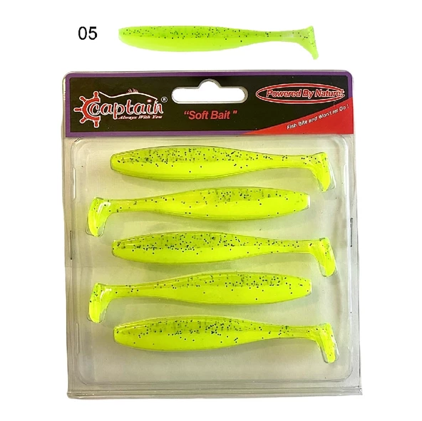 Captain Shad Tail Soft 10cm 4.7gr Levrek Silikonu 5li Paket Suni Silikon Yem - 6